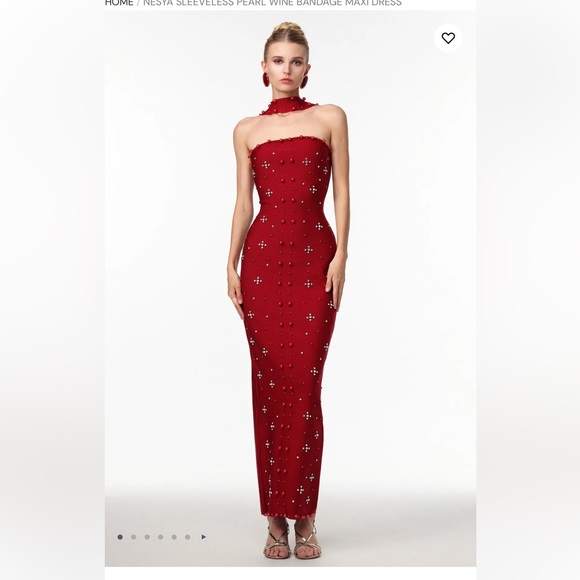 Bella Barnett Dresses & Skirts - Chic Strapless Wine Dress with Pearl Accents
